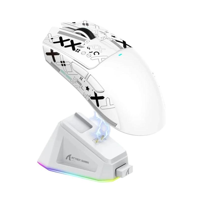Mouse Gamer Sem Fio Attack Shark X11 PixArt PAW3311 Com Três Modos BT 2.4G E Base De Carregamento